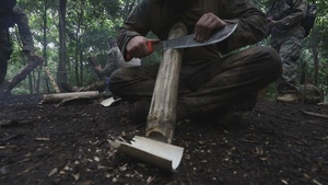 Combined Jungle Operations Course Primitive Fire and Water Filtration B-roll