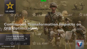 AUSA 2025 Warriors Corner Day One - Continuous Transformation Impacts on OIB Optimization