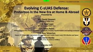 AUSA 2025 Warriors Corner Day One - Evolving Counter-small Unmanned Aircraft Systems (C-sUAS) Defense: Protection in the New Era at Home and Abroad
