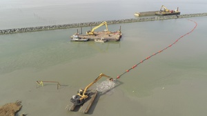 B-roll: Barren Island Construction Underway at Mid-Bay Islands Project