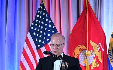 Adm. Daryl Caudle delivered keynote remarks during a Navy 250 celebration gala.