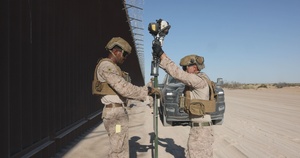 JTF-SB Marines install National Defense Area signs (B-Roll)