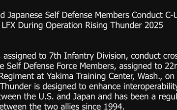 U.S. Army and Japanese Self Defense Members Conduct C-UAS Training And a Sniper LFX During Operation Rising Thunder 2025