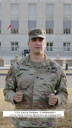 U.S. Army Col. Larry Doane, Joint Task-Force D.C. commander, speaks about maintaining financial readiness during the government shutdown