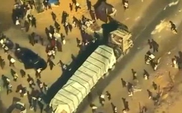 US Drone Observes Aid Truck Looted by Hamas in Gaza