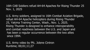 16th CAB Soldiers refuel AH-64 Apaches for Rising Thunder 25