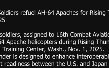 16th CAB Soldiers refuel AH-64 Apaches for Rising Thunder 25