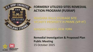 Niagara Falls Storage Site Vicinity Property H Prime Proposed Plan Public Meeting