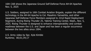 16th CAB shows the Japanese Ground Self-Defense Force AH-64 Apaches