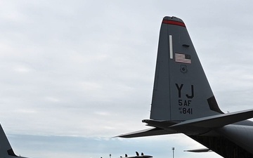 374 AW ramp up cargo operations during BM 26-1 (B-roll)