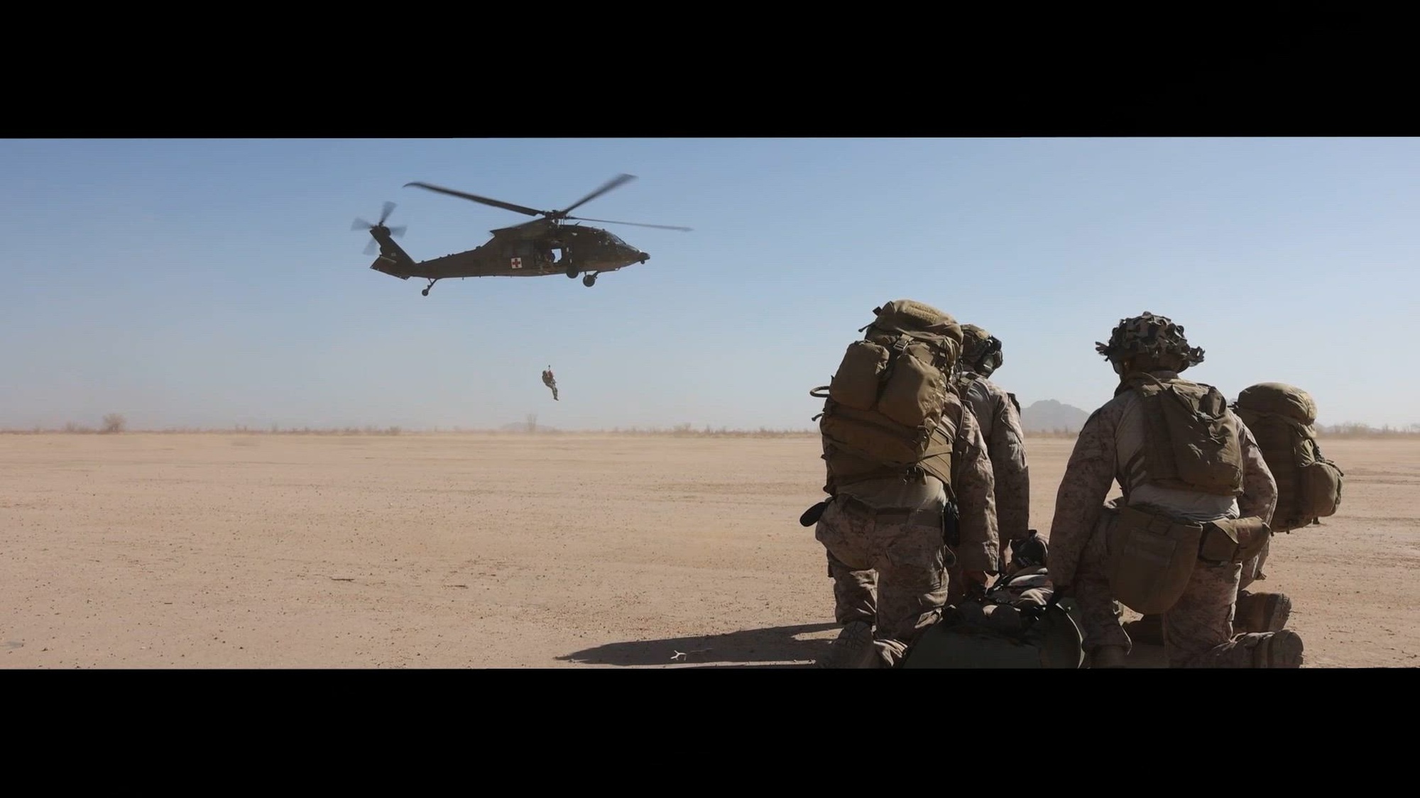 U.S. Marine Corps Lt. Colin Graham, the commanding officer of Combat Logistics Battalion 15 (CLB 15), Combat Logistics Regiment 17 (CLR 17), 1st Marine Logistics Group (1st MLG), and Sgt. Maj. Miguel Ballate, the command sergeant major of CLB 15, both assigned to Joint Task Force-Southern Border (JTF-SB), deliver a Marine Corps birthday message to Marines assigned to Task Force Forge under Joint Task Force-Southern Border (JTF-SB) in Yuma, Ariz., Nov. 8, 2025. CLB 15 and the Task Force Forge Marines and Sailors are forward deployed operating on the southern border under JTF-SB during the Marine Corps’ 250th birthday. JTF-SB executes full-scale, agile, and all-domain operations in support of U.S. Customs and Border Protection to protect the territorial integrity of the United States and achieve 100% operational control of the southern border. (U.S. Marine Corps video by Sgt. Mary Torres and Cpl. Noah Martinez)