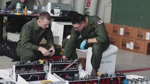 U.S. Marines conduct flight operations at Kunsan Air Base