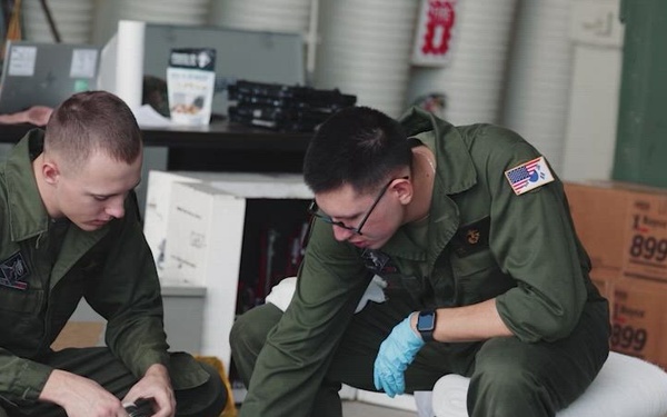 U.S. Marines conduct flight operations at Kunsan Air Base