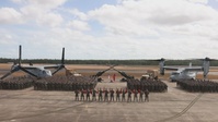 MRF-D 25.3: U.S. Marines participate in MAGTF group photo and coining ceremony