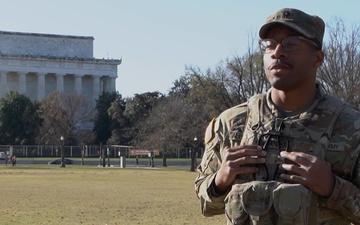 Spc. Brian Alexander speaks about his experience supporting Joint Task Force–District of Columbia in Washington