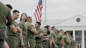 U.S. Marines with 2nd MAW complete final mile of the 250 mile birthday relay run (B-Roll)