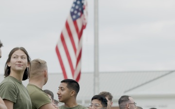 U.S. Marines with 2nd MAW complete final mile of the 250 mile birthday relay run (B-Roll)