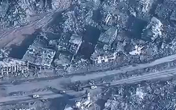 Debris Removal from Humanitarian Aid Route in Central Gaza