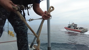 U.S. Coast Guard and Panama Security Services Conduct Cutter Passing Training