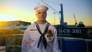 USS Pierre (LCS-38) Sailor portraits (slow motion) and exterior ship b-roll