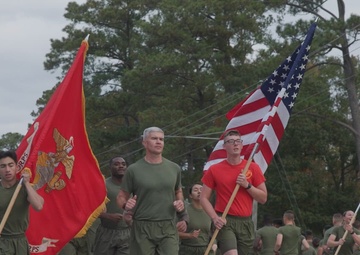 Marine Corps Combat Service Support Schools celebrates 250th birthday of the Marine Corps with motivational run