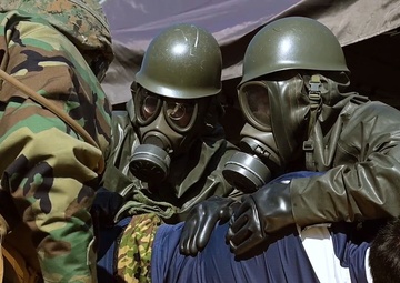 U.S. Marines and JGSDF conduct decontamination training, Marine Corps Air Station Iwakuni, Japan, 2025