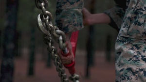 U.S. Marines from across II MEF rehearse setting up a forward arming and refueling point while forward deployed