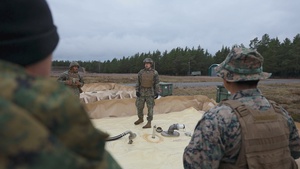 U.S. Marines from across II MEF rehearse setting up a forward arming and refueling point while forward deployed