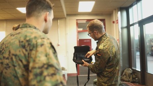U.S. Marines attend static display hosted by Finnish, German service members
