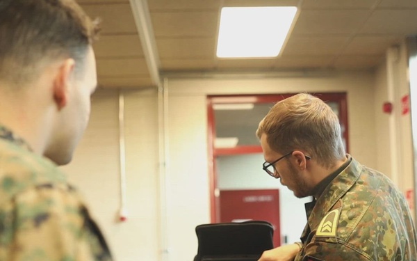 U.S. Marines attend static display hosted by Finnish, German service members