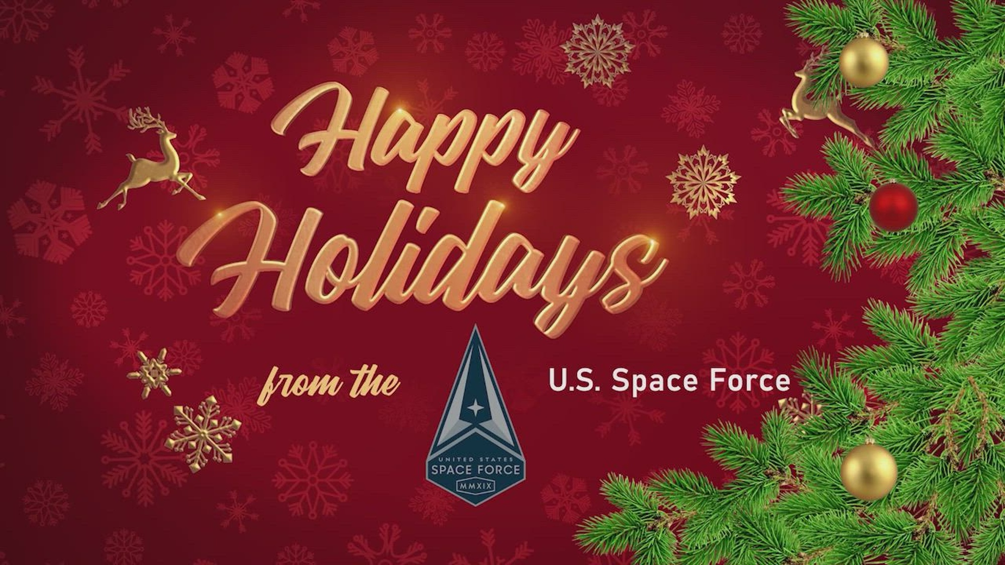 Chief Master Sgt. of the Space Force John F. Bentivegna wishes the U.S. Space Force a Happy Holidays, at AFN Europe Headquarters, Nov. 24, 2025. (U.S. Air Force video by SrA Gabriel Held.)