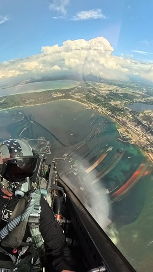 Cockpit Footage: F-22 Raptor Performs at the National Cherry Festival Air Show