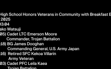 Zama Middle High School Honors Veterans in Community with Breakfast Event