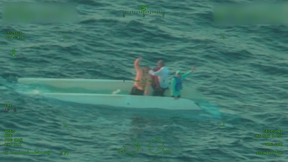DVIDS - Video - Coast Guard rescues 4 people from capsized boat off ...