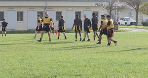 3rd Infantry Division Soldiers Play Flag Football during Thanksgiving Celebration
