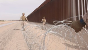 JTF-SB Marines continue conducting barrier reinforcement operations (B-Roll)