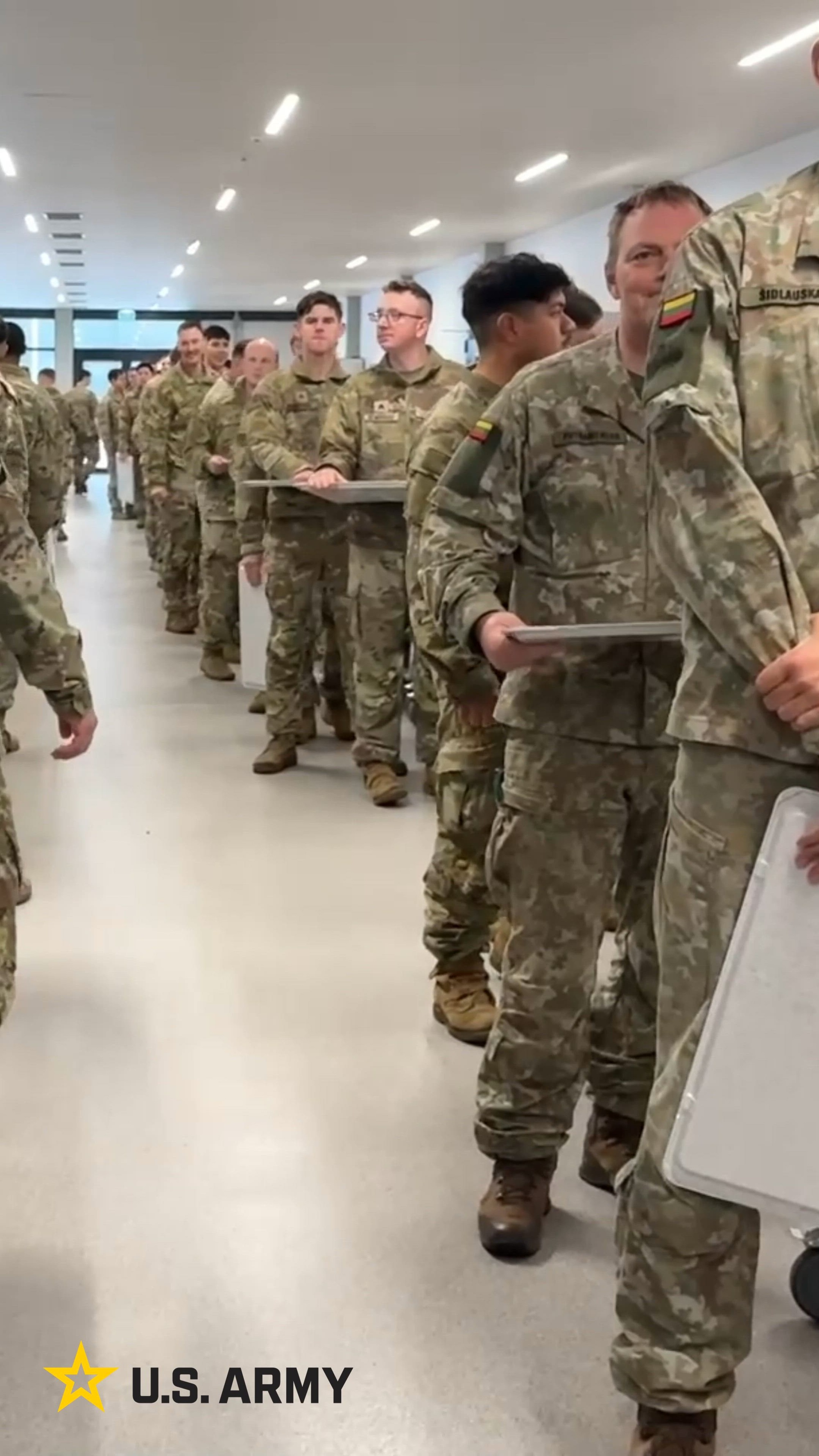 U.S. Army Gen. Christopher T. Donahue, Commanding General of U.S. Army Europe and Africa, visits and serves food to Soldiers during their Thanksgiving meal at the dining facility, Nov. 26, 2025, Pabrade Training Area, Lithuania. The participation of senior leaders and distinguished guests in serving Thanksgiving meals reflects the U.S. Army’s long-standing commitment to putting the Soldiers first. Soldiers forward deployed in Lithuania demonstrate steadfast readiness and commitment over the Thanksgiving Holiday as they continue to support U.S. and NATO objectives. (U.S. Army video by Sgt. Terron Williams)

Music provided via CapCut