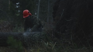 U.S. Marines execute log operations during bilateral exercise