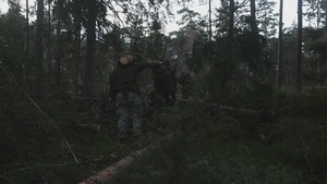 U.S. Marines build road barriers while deployed in the Baltic sea area