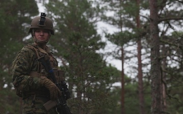U.S. Marines conduct patrolling operations while in the Baltic Sea