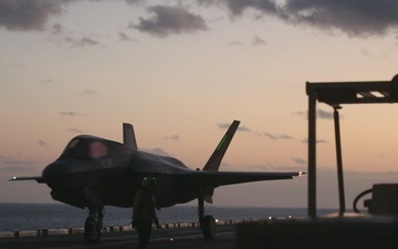 USS Tripoli Conducts F-35 Night Flight Operations