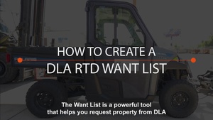 DLA - Disposition Services, Creating a DLA RTD Want List