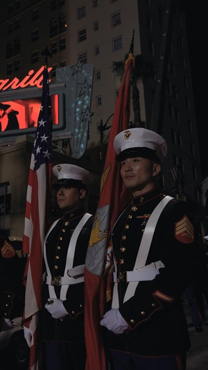 Marine Band San Diego performs at the 93rd Hollywood Christmas Parade