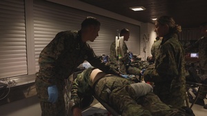 U.S. Navy Sailors execute a mass casualty event during during bilateral training exercise