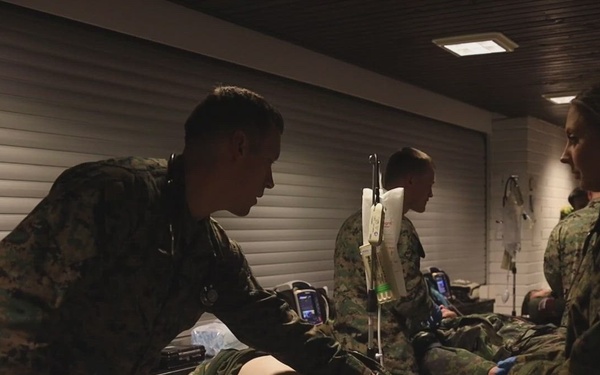 U.S. Navy Sailors execute a mass casualty event during during bilateral training exercise