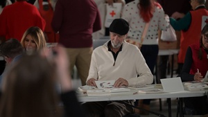 First Lady Melania Trump and Second Lady Usha Vance Partner with Red Cross Making Care Packages at Andrews