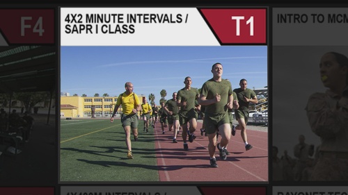 4X 400M Intervals, Haircuts - Day T1, Phase One, MCRDSD Training Matrix