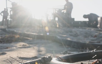 CLB-5 Marines set up water purification system during Steel Knight 25