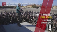 Bayonet Techniques, Bayonet Assault Course, Pugil Sticks I - Day T8, Phase One, MCRDSD Training Matrix