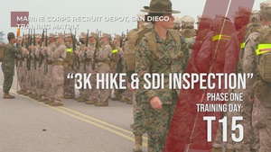 3K Hike, SDI Inspection - Day T15, Phase One, MCRDSD Training Matrix